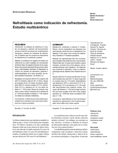 Nefrolitiasis como indicación de nefrectomía