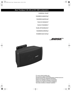Bose FreeSpace DS 16S and DS 16SE Loudspeakers Install Guide