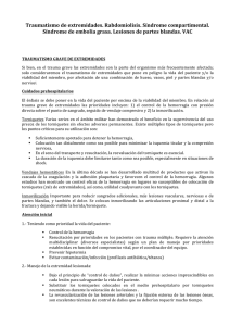 Traumatismo de extremidades. Rabdomiolisis. Síndrome