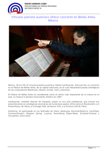 Virtuoso pianista austriaco ofrece concierto en Bellas Artes, México