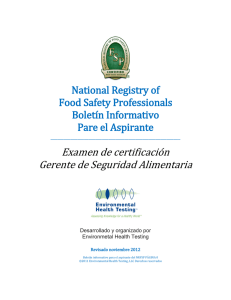 Examen de certificación Gerente de Seguridad Alimentaria