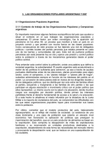 3. LAS ORGANIZACIONES POPULARES ARGENTINAS Y ESF 3.1