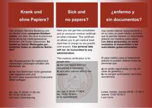 Krank und ohne Papiere? ¿enfermo y sin documentos? Sick and no