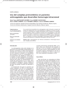 Uso del complejo protrombínico en pacientes