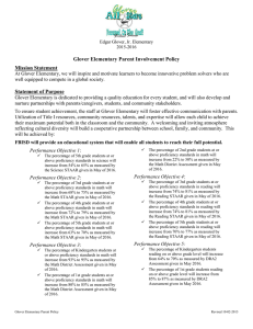 The Edgar Glover Elementary Parental Involvement Policy was