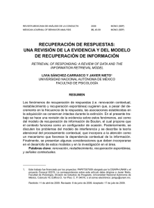 RECUPERACIÓN DE RESPUESTAS: UNA REVISIÓN DE LA