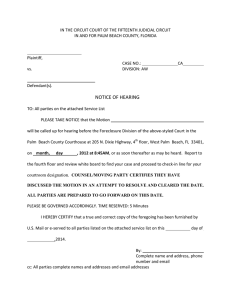 notice of hearing