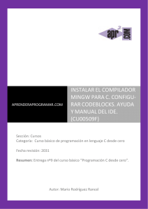 CU00509F instalar compilador MinGW para C y configurar