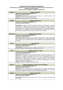 Información Excursiones Opcionales