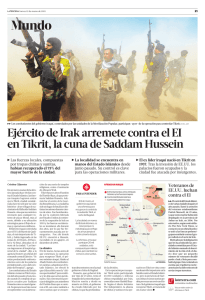 Ejército de Irak arremete contra el EI en Tikrit, la cuna