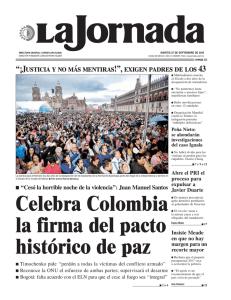 Celebra Colombia la firma del pacto histórico de paz