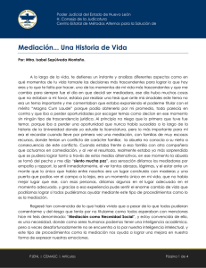 Mediación... Una Historia de Vida - Poder Judicial del Estado de