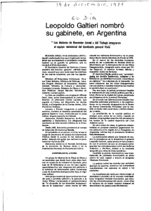 Leopoldo Galtieri nombró su gabinete, en Argentina