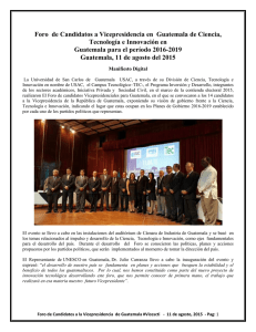 Foro de Candidatos a Vicepresidencia en Guatemala de Ciencia