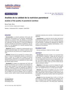 Analisis de la calidad de la nutricion parenteral
