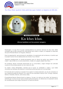 Ku Klux Klan quiere más policías que maten a negros en EE.UU.