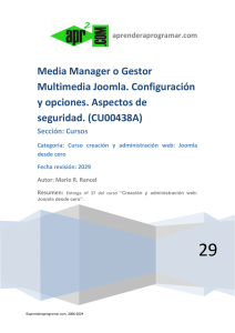 CU00438A MediaManager Gestor Multimedia Joomla configurar