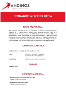 Fernando Moyano Aux. Comercio Exterior 25 años de experiencia