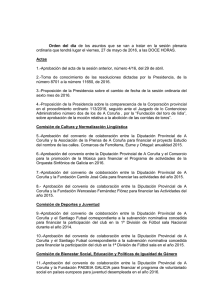 Orden del día de los asuntos que se van a tratar en la sesión