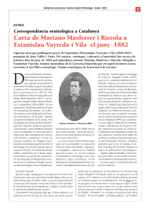 Carta de Mariano Masferrer i Rierola a Estanislau Vayreda i Vila el