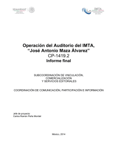Operación del Auditorio del IMTA