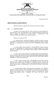 Orden General 29-2013 - Ministerio de Defensa de República