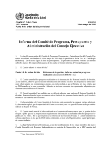 Informe del Comité de Programa, Presupuesto y Administración del