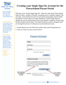 Creating your Single Sign-On Account for the PowerSchool Parent
