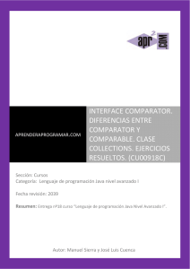 CU00915C interface Comparator api java metodo compare ejemplo
