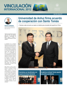 Universidad de Anhui firma acuerdo de cooperación con Santo Tomás