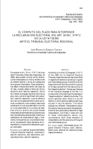 el computo del plazo para interponer la reclamacion electoral del art