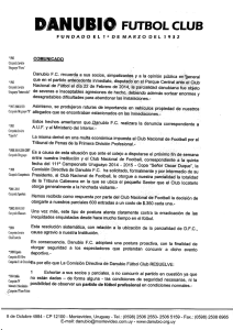 Page 1 *94? COMUNICADO Campeón Invico Uruguayo"Exta