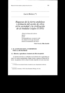 Riquezas de la tierra andaluza y primacía del aceite de oliva