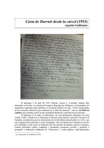 Carta de Durruti desde la cárcel (1933)