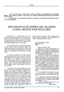 documentació sobre mn. blanch a dos arxius particulars