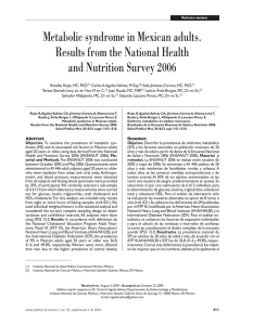 Metabolic syndrome in Mexican adults. Results from the National