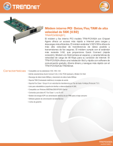 Módem interno PCI Datos/Fax/TAM de alta velocidad