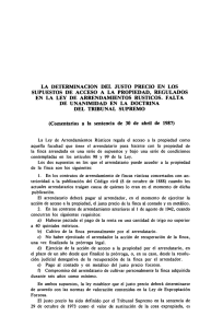 LA DETERMINACIÓN DEL JUSTO PRECIO EN LOS SUPUESTOS