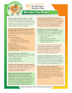 Member Tip Sheet - Peach State Health Plan