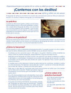 ¡Cantemos con los deditos! - Center for Early literacy Learning