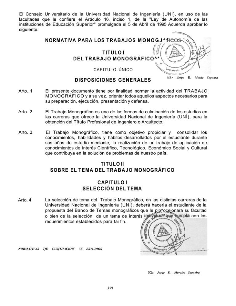 Normativas De Culminación De Estudios