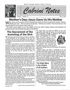 Mother`s Day: Jesus Gave Us His Mother