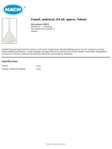 Funnel, analytical, 254 mL approx. Volume