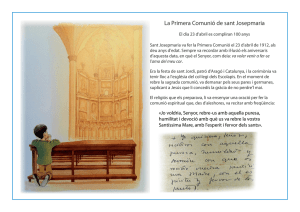 La Primera Comunió de sant Josepmaria