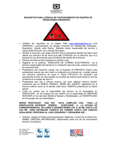 requisitos para licencia de funcionamiento de equipos de rayos x de