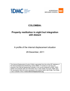 COLOMBIA: Property restitution in sight but integration still distant