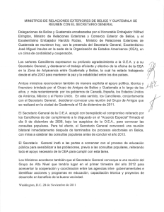 MINISTROS DE RELACIONES EXTERIORES DE BELICE Y