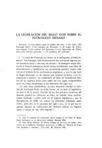 LA LEGISLACION DEL SIGLO XVIII SOBRE EL PATRONATO