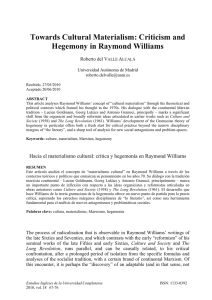 Toward Cultural Materialism: Criticism and Hegemony in Raymond