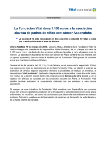 La Fundación Vital dona 1.100 euros a la asociación